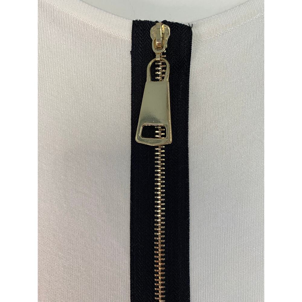Soft Surroundings White Tunic Shirt Top‎ Long Sleeves Large Zipper Statement - Picture 3 of 14